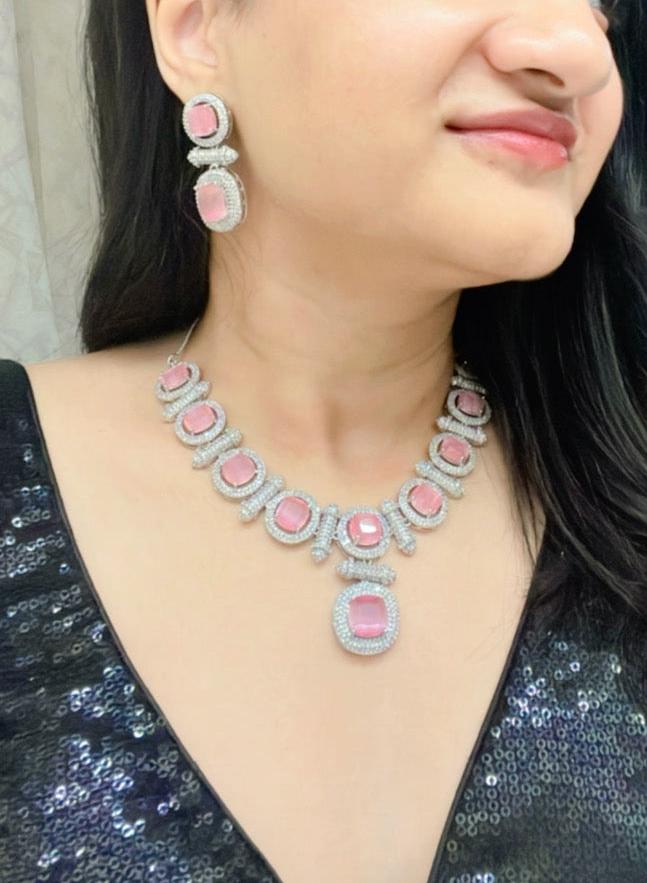 Nadira AD Necklace Set - AJEH Jewellery