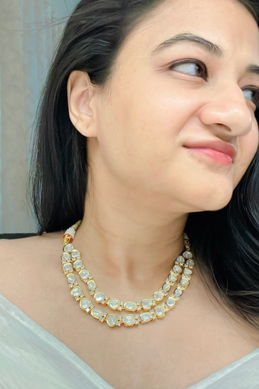 Gulbano Kundan Necklace Set - AJEH Jewellery