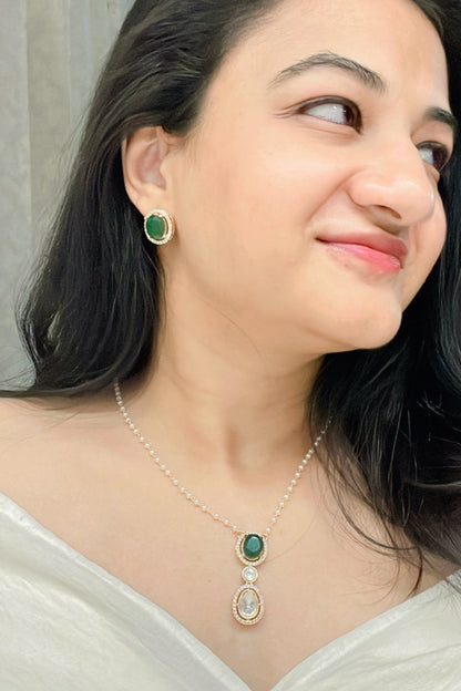 Junaina Kundan Pendant Set - AJEH Jewellery