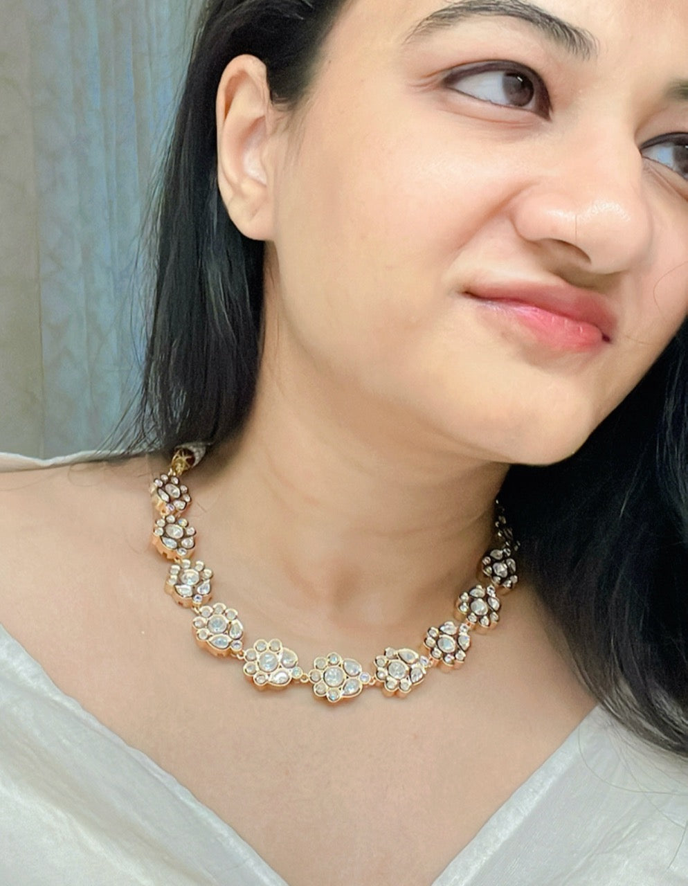 Jumana Kundan Necklace Set - AJEH Jewellery