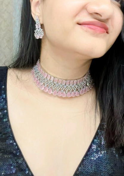 Ayzah AD Necklace Set - AJEH Jewellery