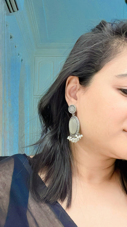 Maryam Oxidised Earrings - AJEH Jewellery