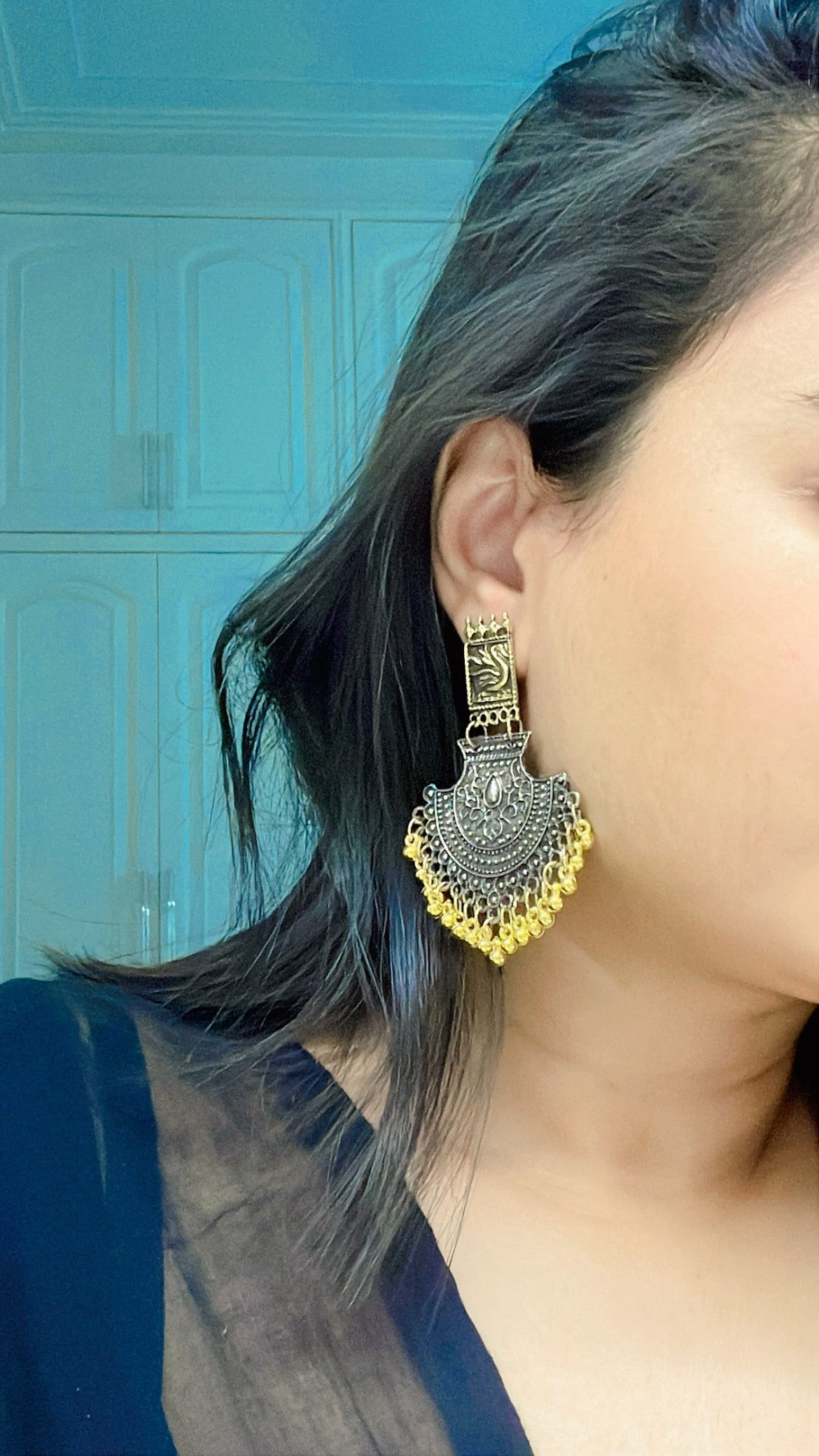 Hans Oxidised Earrings - AJEH Jewellery