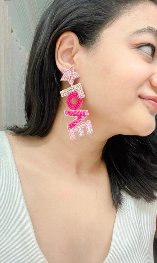 Love Handbeaded Earrings - AJEH Jewellery