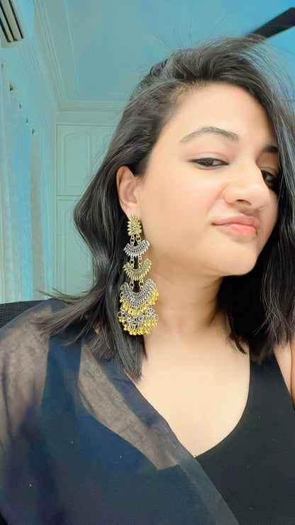 Chand Oxidised Earrings - AJEH Jewellery