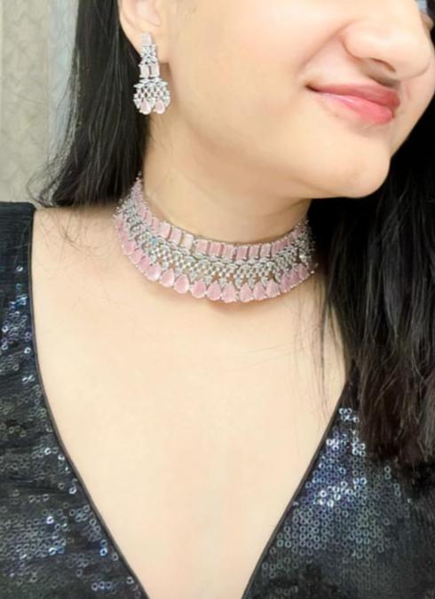 Ayzah AD Necklace Set - AJEH Jewellery