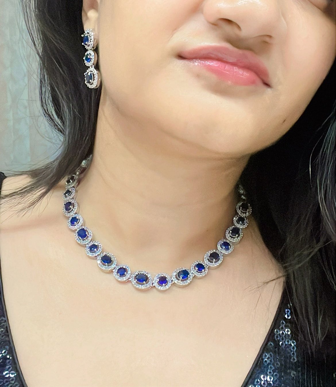 Laila AD Necklace Set - AJEH Jewellery