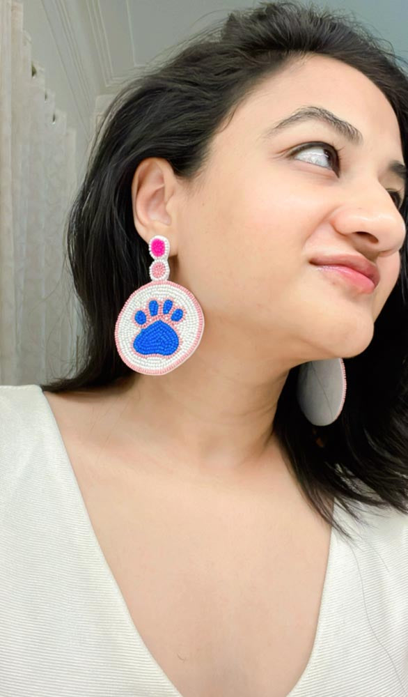 Paw Handbeaded Earrings - AJEH Jewellery