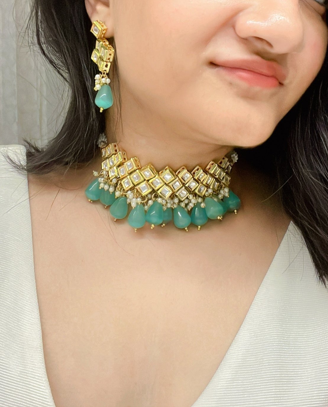 Naqsh Kundan Necklace Set - AJEH Jewellery