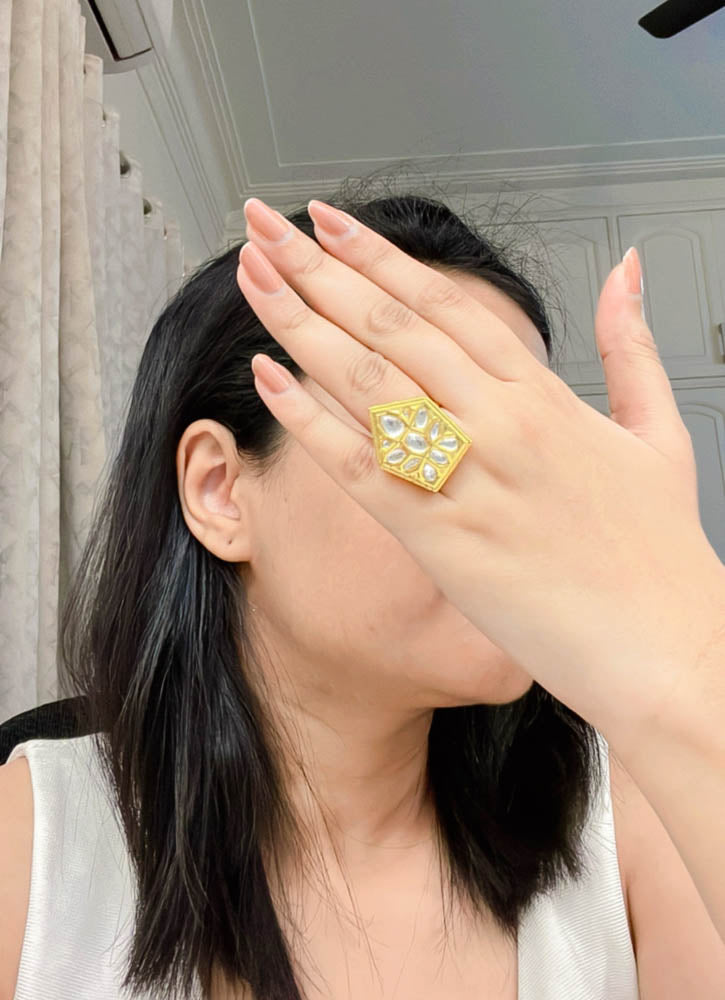 Abanah Kundan Ring - AJEH Jewellery