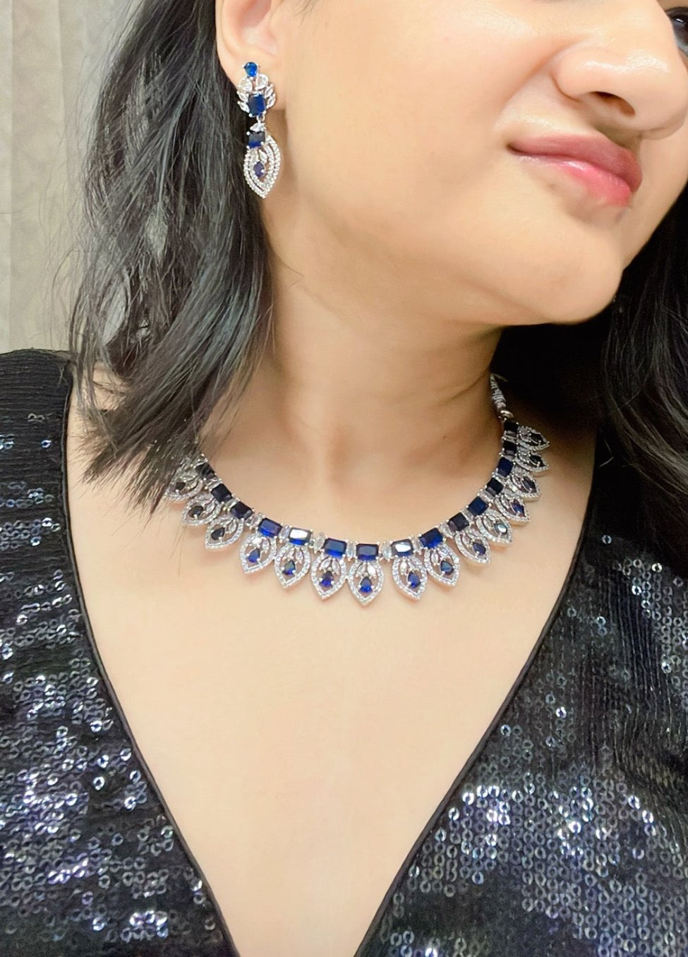 Eesha AD Necklace Set - AJEH Jewellery