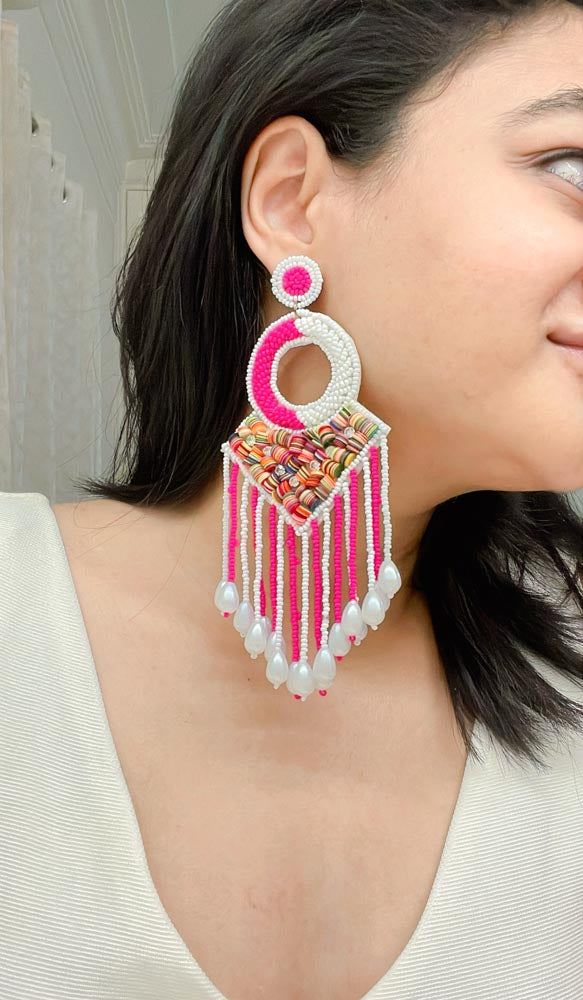 Cecilia Handbeaded Earrings - AJEH Jewellery