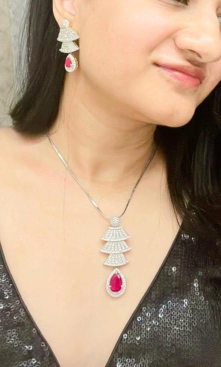 Ajrada AD Pendant Set - AJEH Jewellery