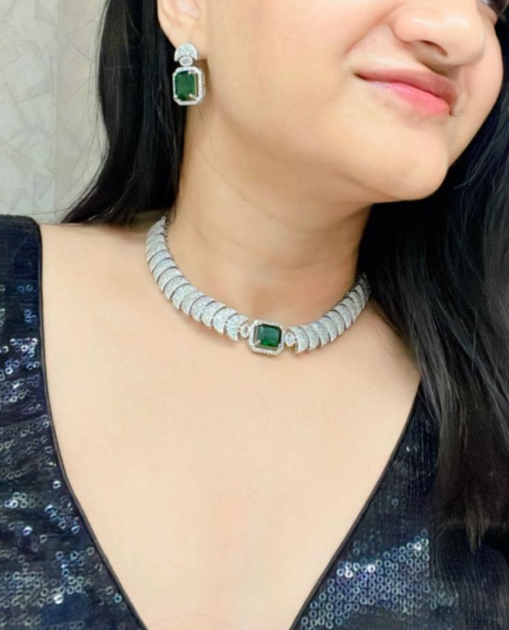 Sadah AD Necklace Set - AJEH Jewellery