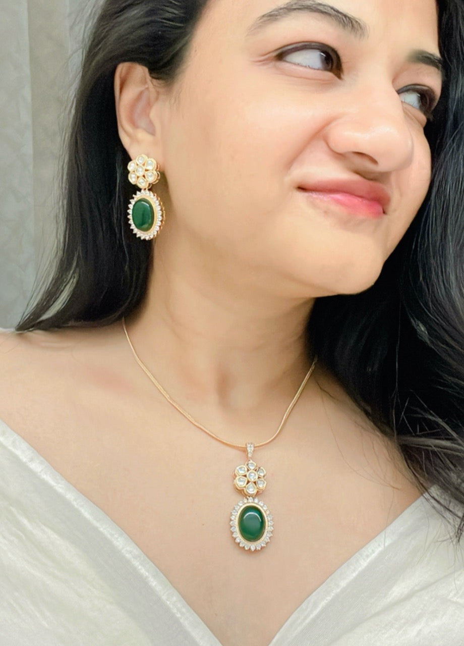 Khudrah Kundan Pendant Set - AJEH Jewellery