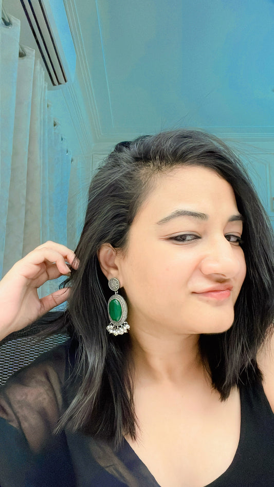 Maryam Oxidised Earrings - AJEH Jewellery