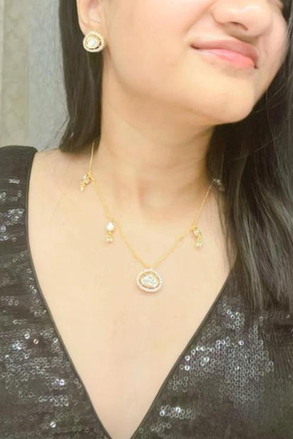 Nadia Kundan Pendant Set - AJEH Jewellery