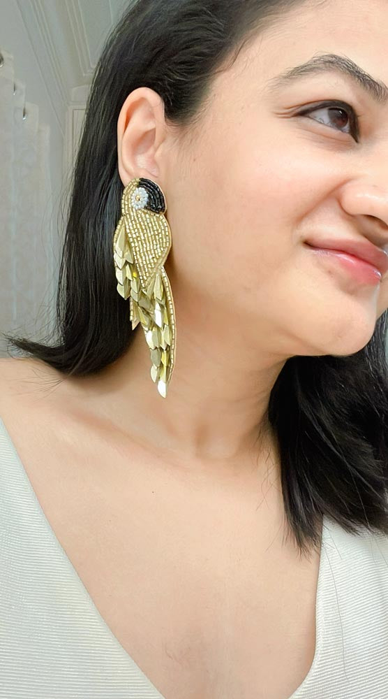 Parrot Handbeaded Earrings - AJEH Jewellery