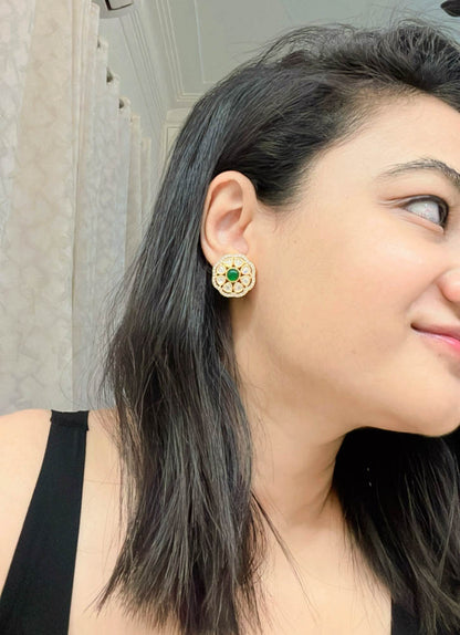 Afnaan Kundan Earrings - AJEH Jewellery