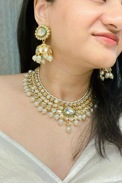 Daneen Kundan Necklace Set - AJEH Jewellery