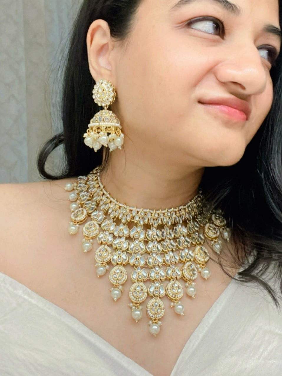 Bilqis Kundan Necklace Set - AJEH Jewellery