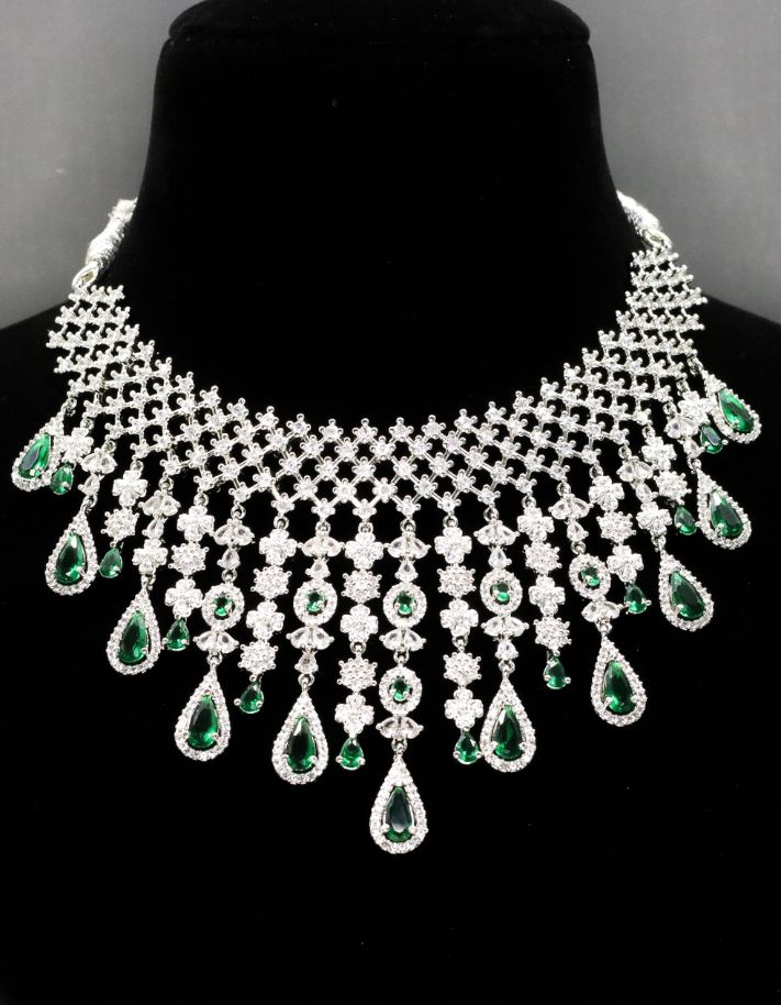 Afreen AD Necklace Set - AJEH Jewellery