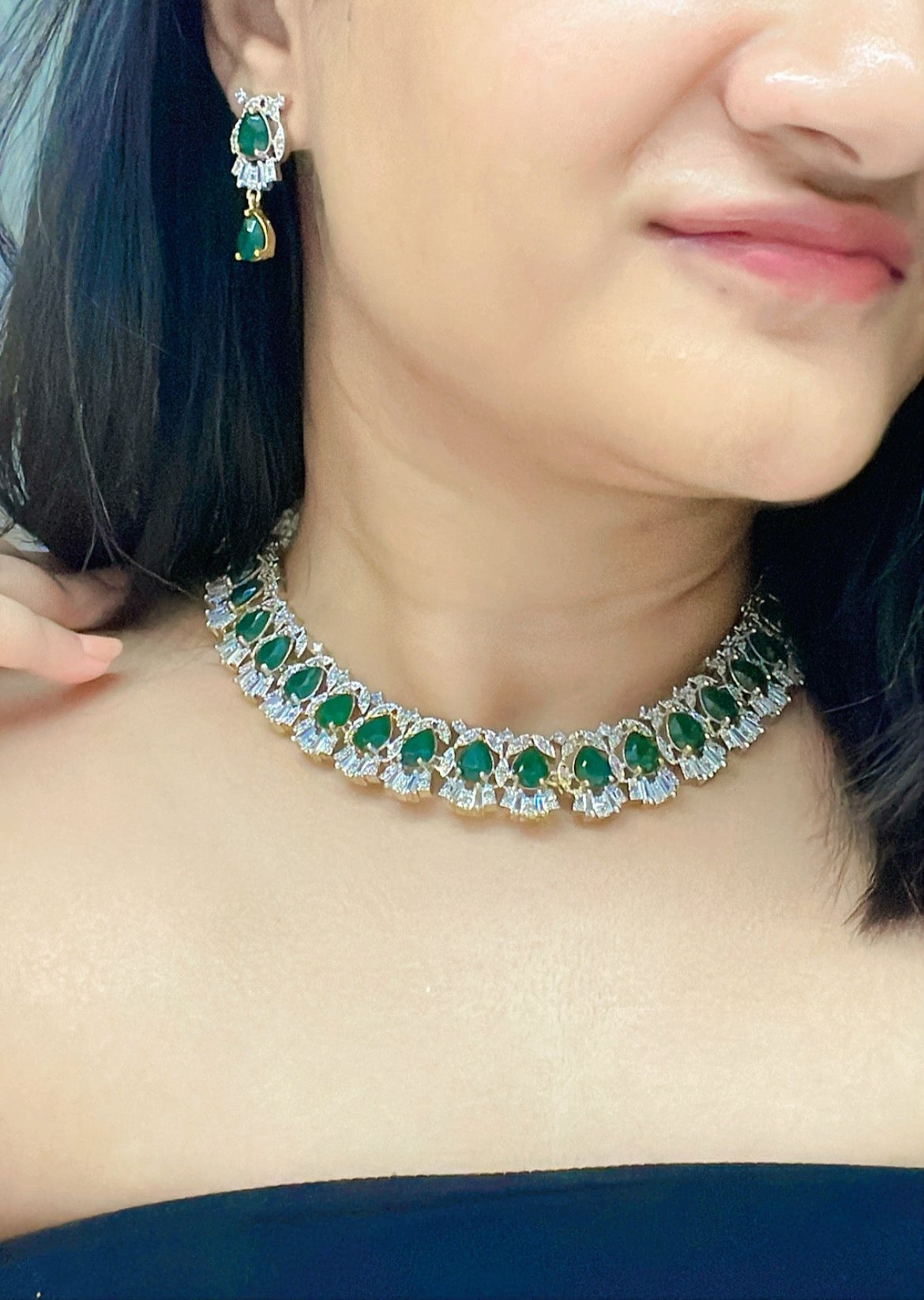 Lavanya AD Necklace Set - AJEH Jewellery