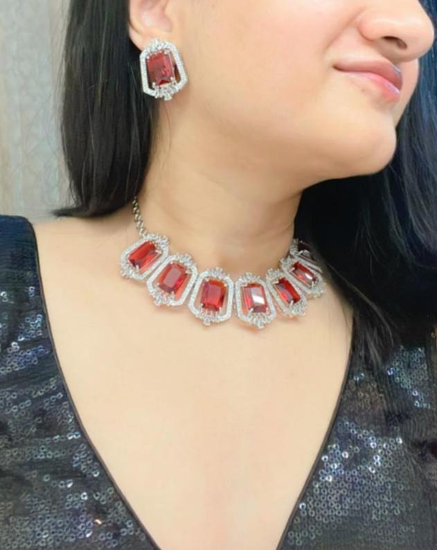 Safa AD Necklace Set - AJEH Jewellery