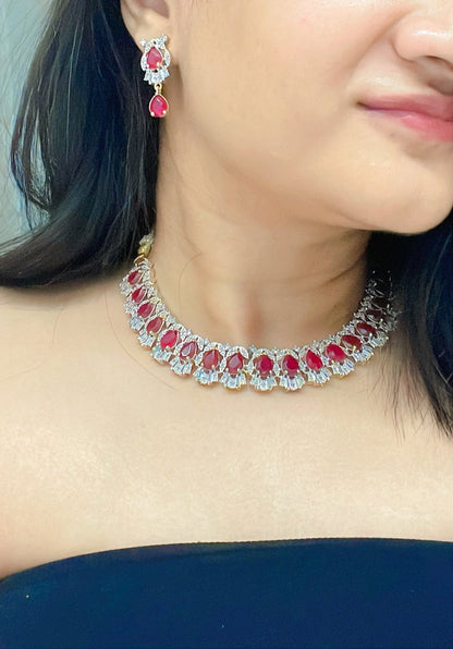 Lavanya AD Necklace Set - AJEH Jewellery