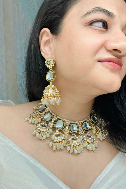 Ifra Kundan Necklace Set - AJEH Jewellery