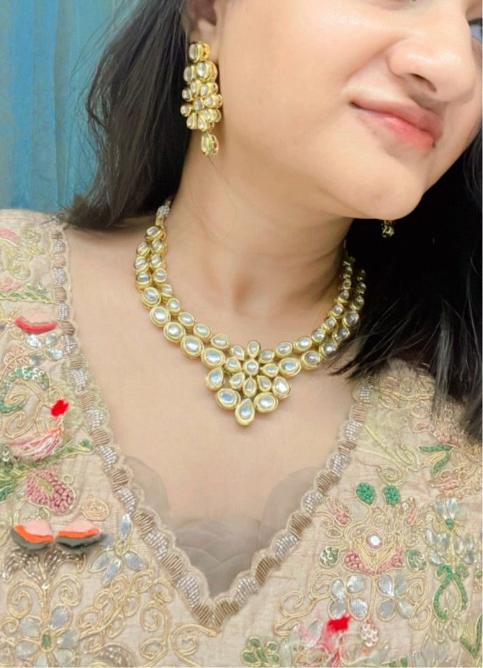 Lihaaz Kundan Necklace Set - AJEH Jewellery