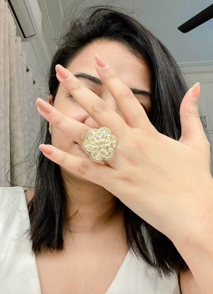 Abash Kundan Ring - AJEH Jewellery