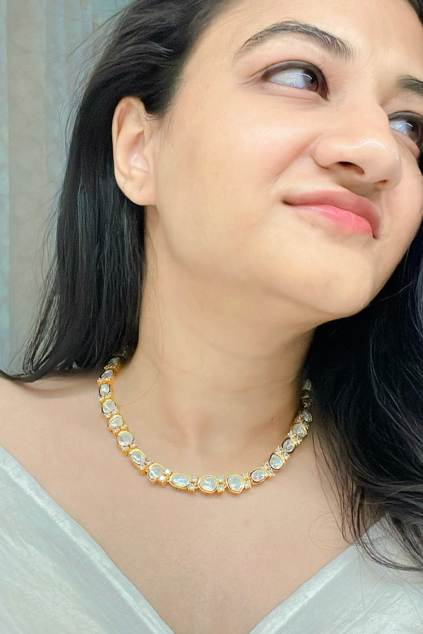 Irsa Kundan Necklace Set - AJEH Jewellery