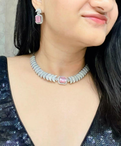 Sadah AD Necklace Set - AJEH Jewellery