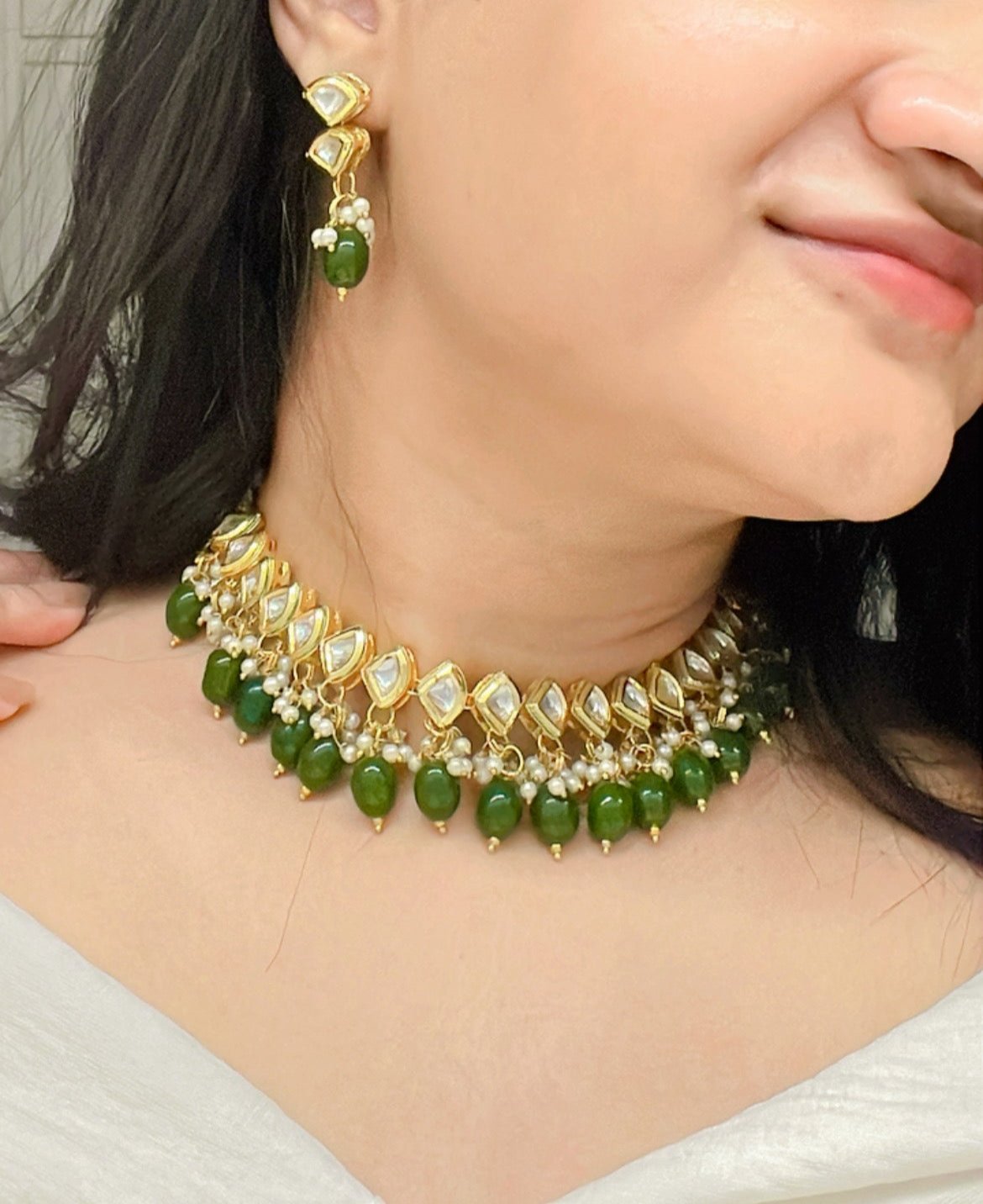 Hoor Kundan Necklace Set - AJEH Jewellery