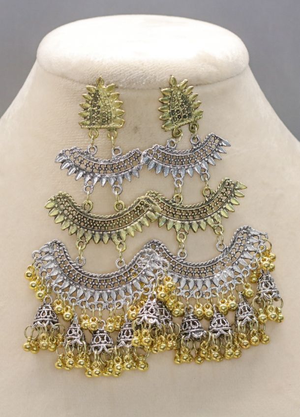 Chand Oxidised Earrings - AJEH Jewellery