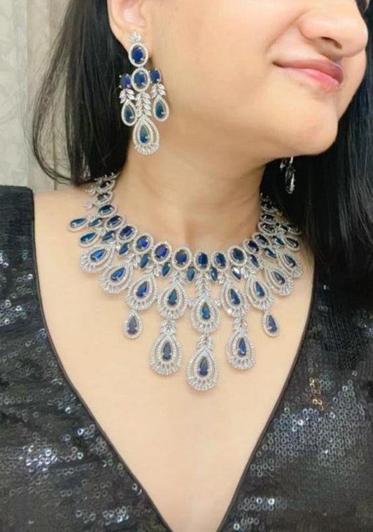 Rajiya AD Necklace Set - AJEH Jewellery