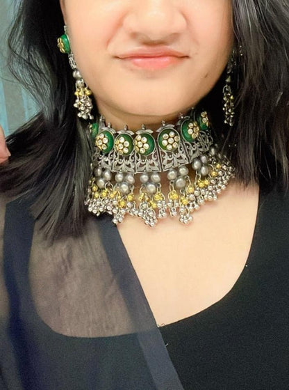 Sana Oxidised Necklace - AJEH Jewellery