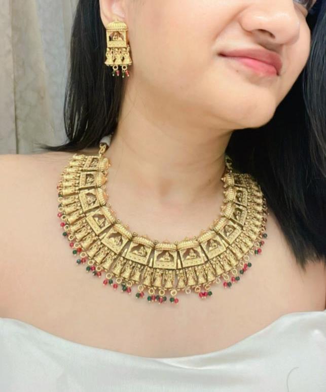 Sahar Temple Necklace Set - AJEH Jewellery