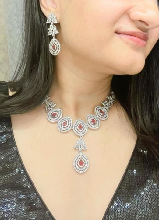 Ashya AD Necklace Set - AJEH Jewellery