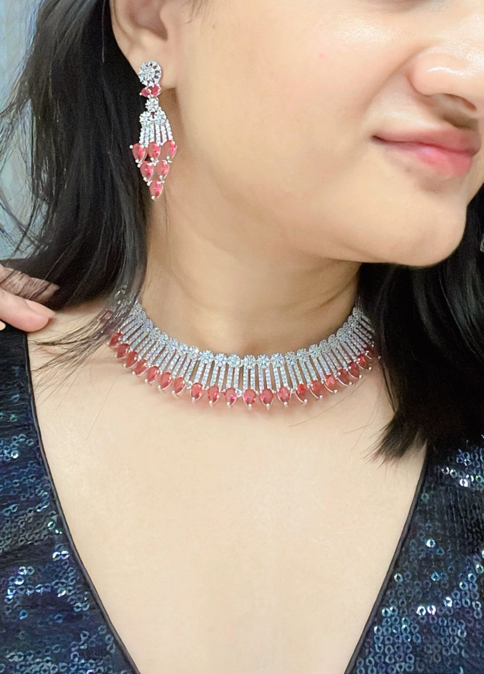 Rooh AD Necklace Set - AJEH Jewellery