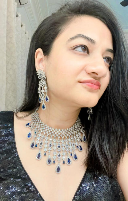 Afreen AD Necklace Set - AJEH Jewellery