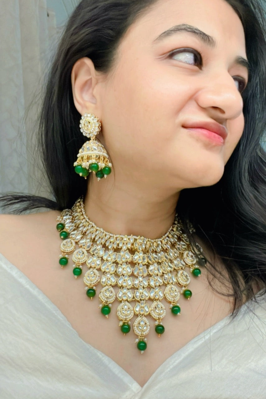 Bilqis Kundan Necklace Set - AJEH Jewellery