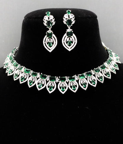 Eesha AD Necklace Set - AJEH Jewellery