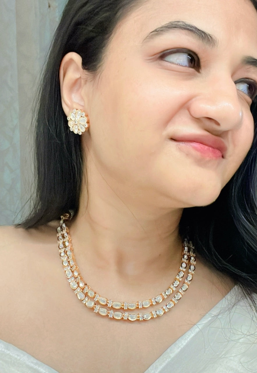 Dimah Kundan Necklace Set - AJEH Jewellery