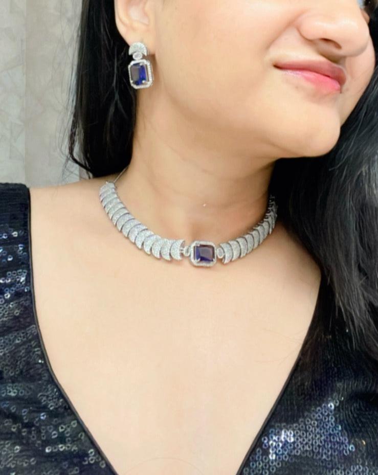 Sadah AD Necklace Set - AJEH Jewellery