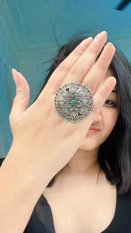 Roheen Oxidised Ring - AJEH Jewellery