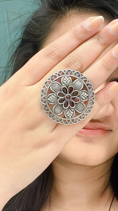 Roheen Oxidised Ring - AJEH Jewellery