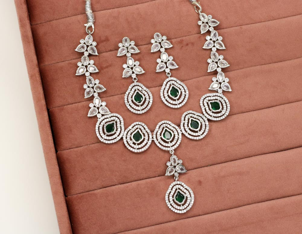 Ashya AD Necklace Set - AJEH Jewellery