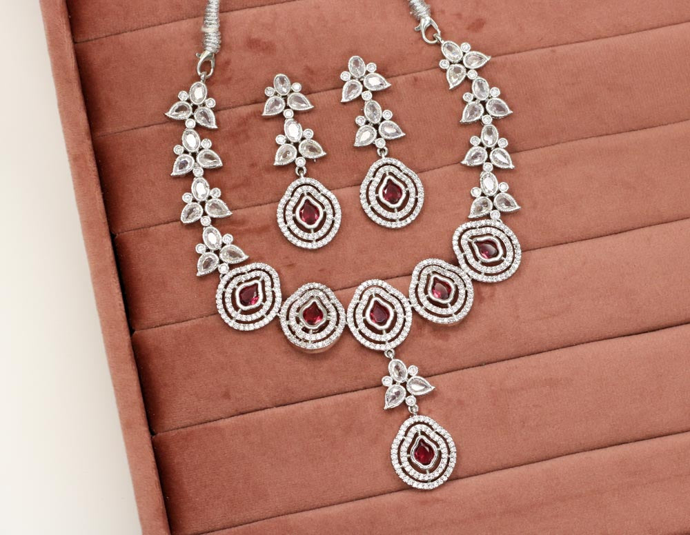 Ashya AD Necklace Set - AJEH Jewellery